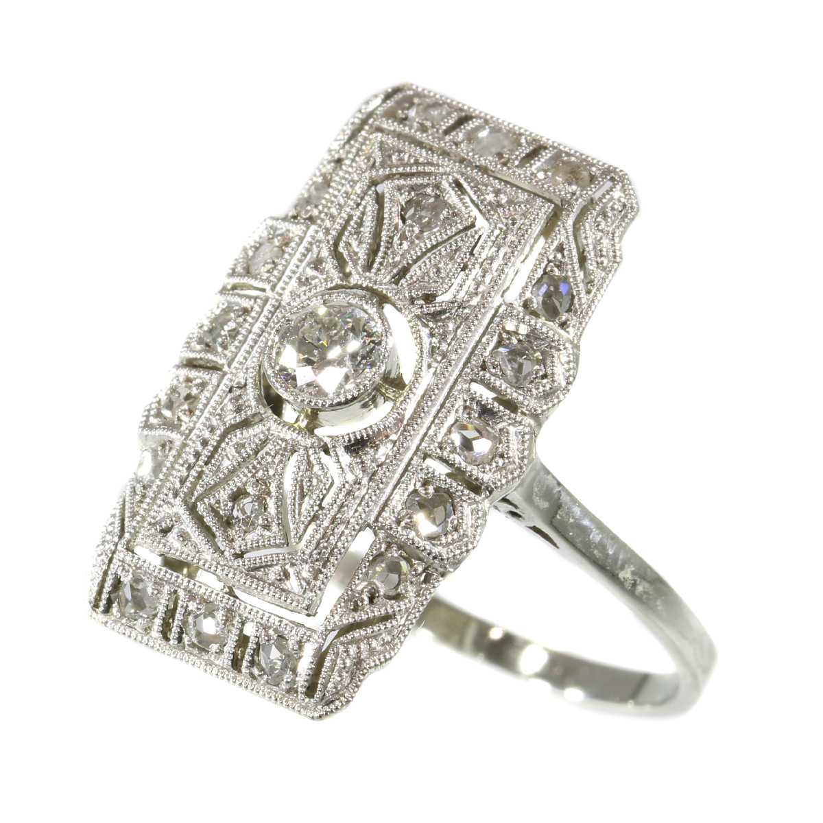 Classy Edwardian Art Deco diamond engagement ring